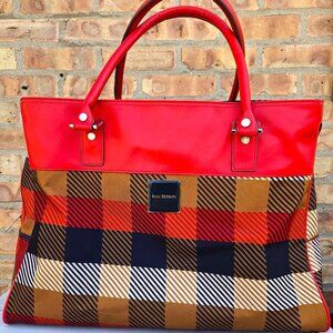 Isaac Mizrahi Large Plaid Duffle Bag